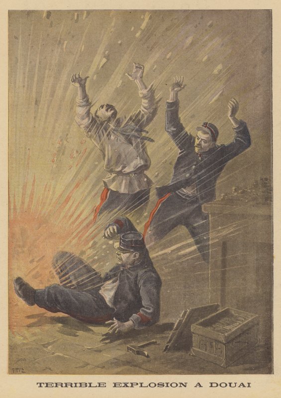 Hrozný výbuch v Douai od after Henri Meyer