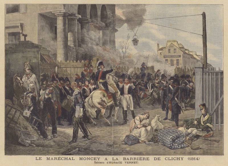 Maršál Moncey u brány Clichy v roce 1814 od after Horace Vernet