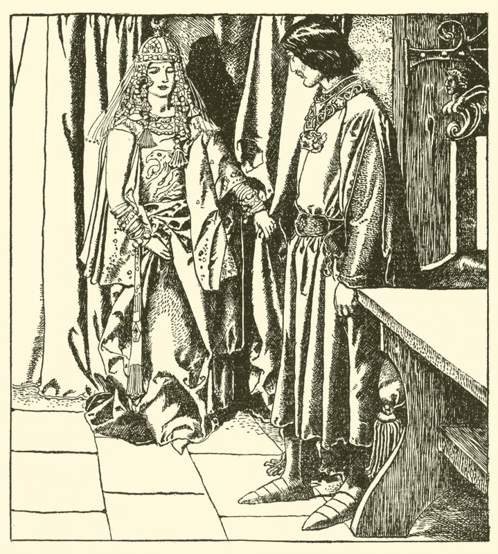Královna Morgana se zjeví siru Launcelotovi od after Howard Pyle
