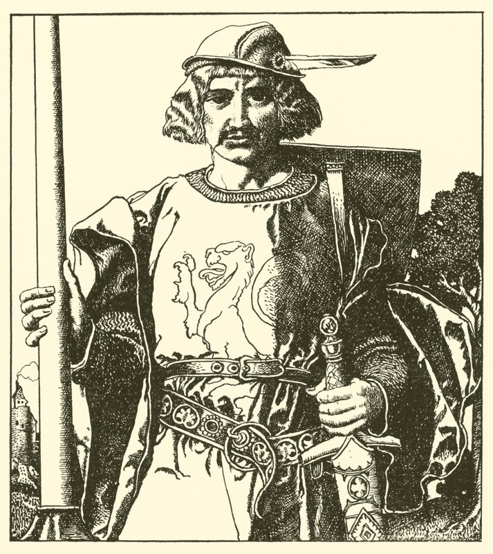 Sir Lionel z Británie od after Howard Pyle