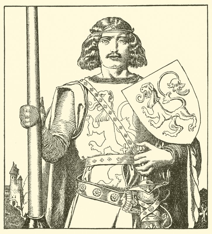 Sir Tristram z Lyonesse od after Howard Pyle