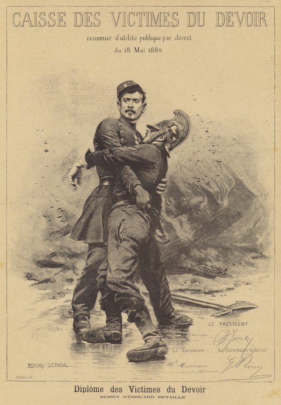 Diplom obětí povinnosti od after Jean Baptiste Edouard Detaille