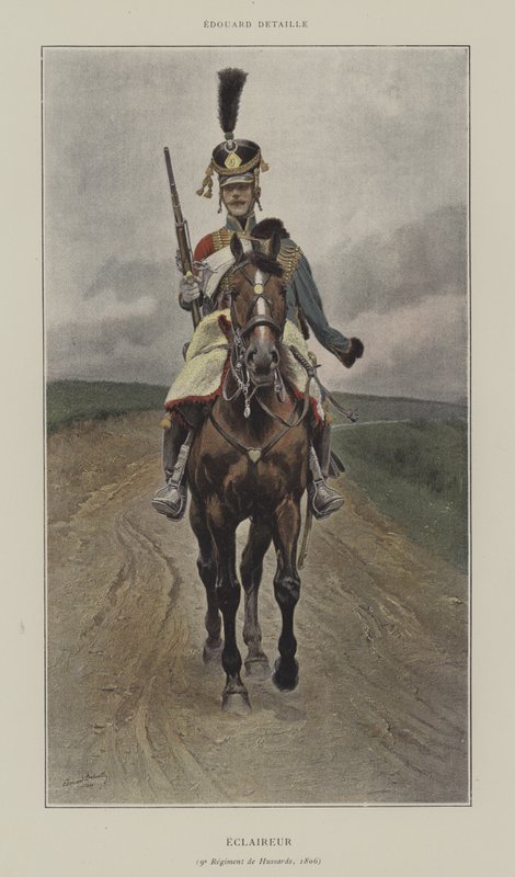 Skaut, 9. pluk husarů, 1809 od after Jean Baptiste Edouard Detaille