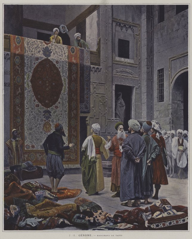 Prodejce koberců v Káhiře od after Jean Leon Gerome