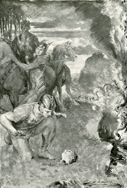 Beowulf najde hlavu Aschere od after John Henry Frederick Bacon