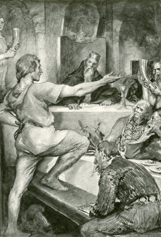 Beowulf povýšeně odpoví Hunferthovi od after John Henry Frederick Bacon