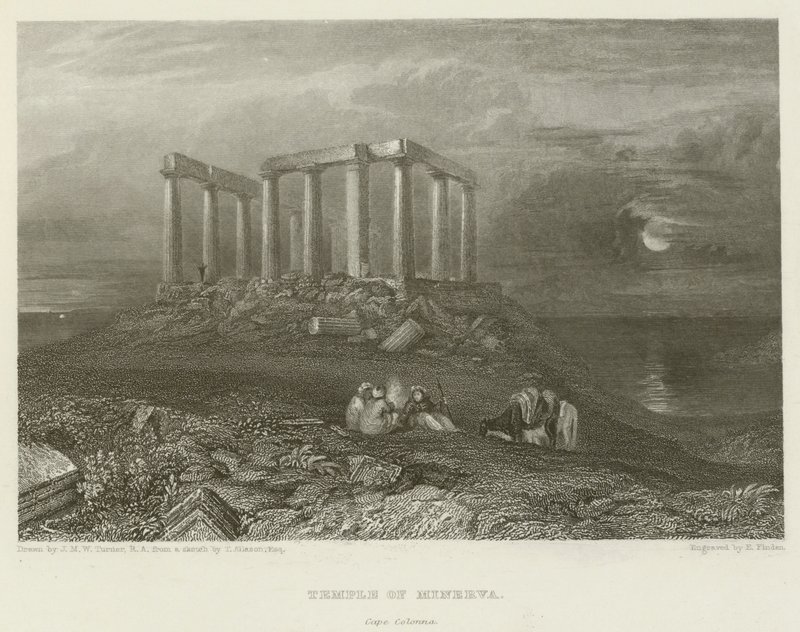 Chrám Minervy, Cape Colonna od after Joseph Mallord William Turner