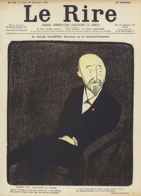 Jules Claretie, ředitel La Comedie-Francaise, ilustrace pro Le Rire od after Leonetto Cappiello