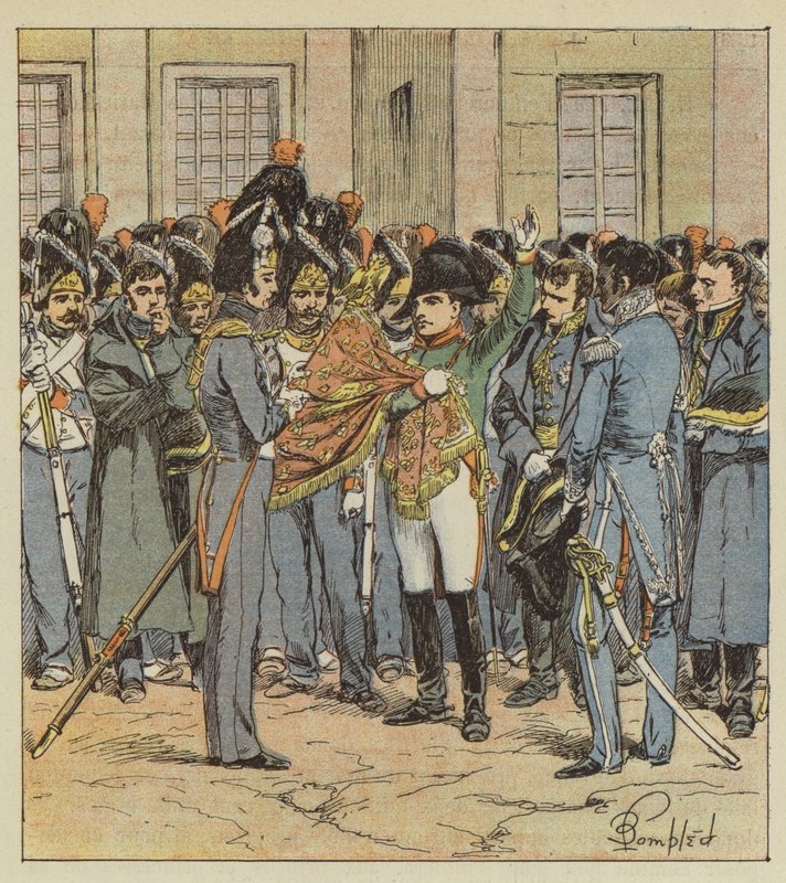 Loučení Napoleona s jeho gardou ve Fontainebleau od after Louis Charles Bombled