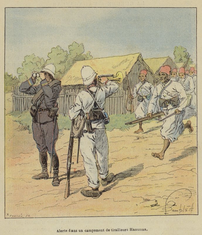 Poplach v táboře hauských šarvanců od after Louis Charles Bombled