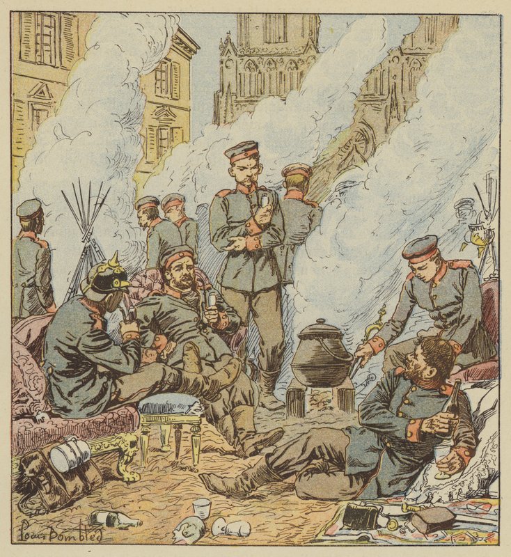 Po bitvě u Orleansu Němci v ulicích města od after Louis Charles Bombled