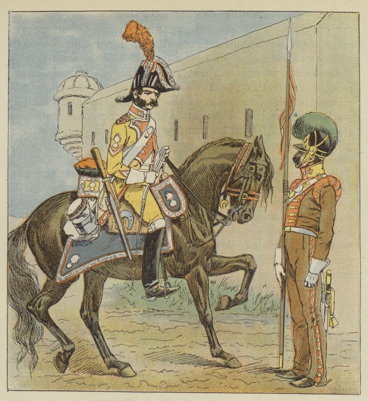 Španělská armáda, Dragon, 1. pluk, Lancier, 1. pluk, de la Manche od after Louis Charles Bombled