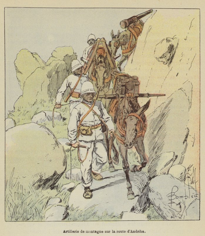 Horské dělostřelectvo na cestě do Andriby od after Louis Charles Bombled
