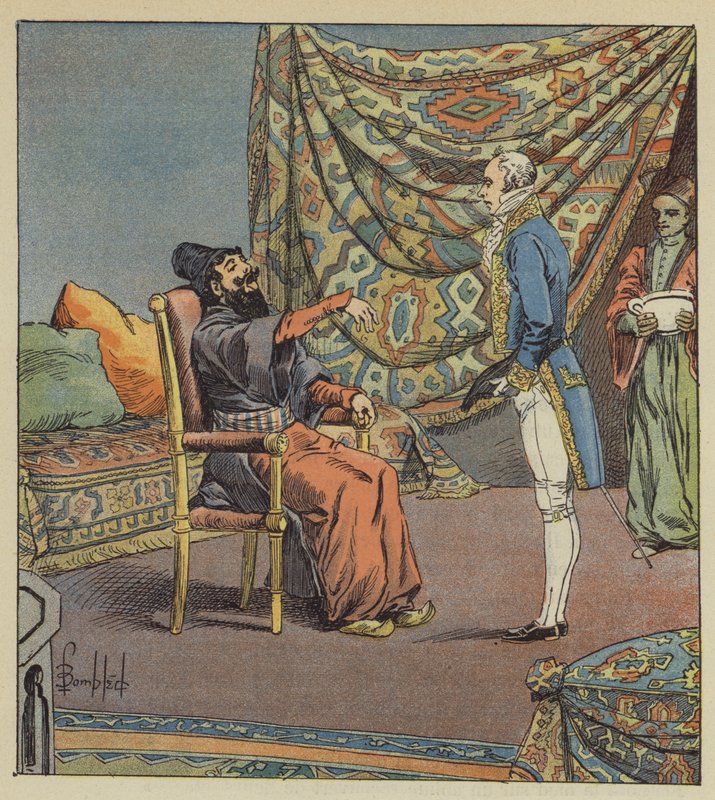Asker-Khan, velvyslanec Persie, bere de Marboise, prezidenta Účetního dvora, za lékaře od after Louis Charles Bombled