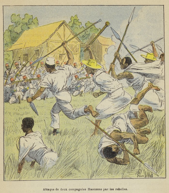 Útok rebelů na dvě roty Hausa od after Louis Charles Bombled