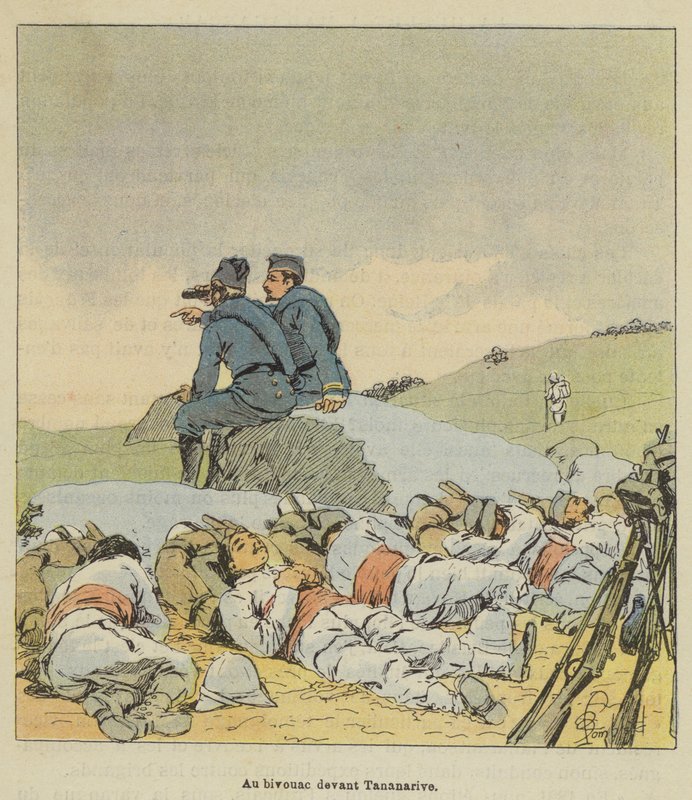 V bivaku před Antananarivem od after Louis Charles Bombled