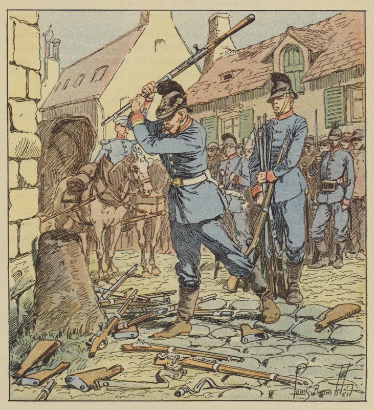Na předměstí Aydes rozbije chasspoty bavorský poddůstojník od after Louis Charles Bombled