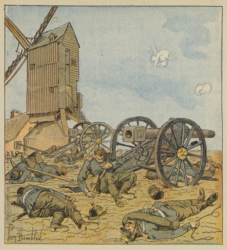 Německá baterie rozebrána zephyry od after Louis Charles Bombled