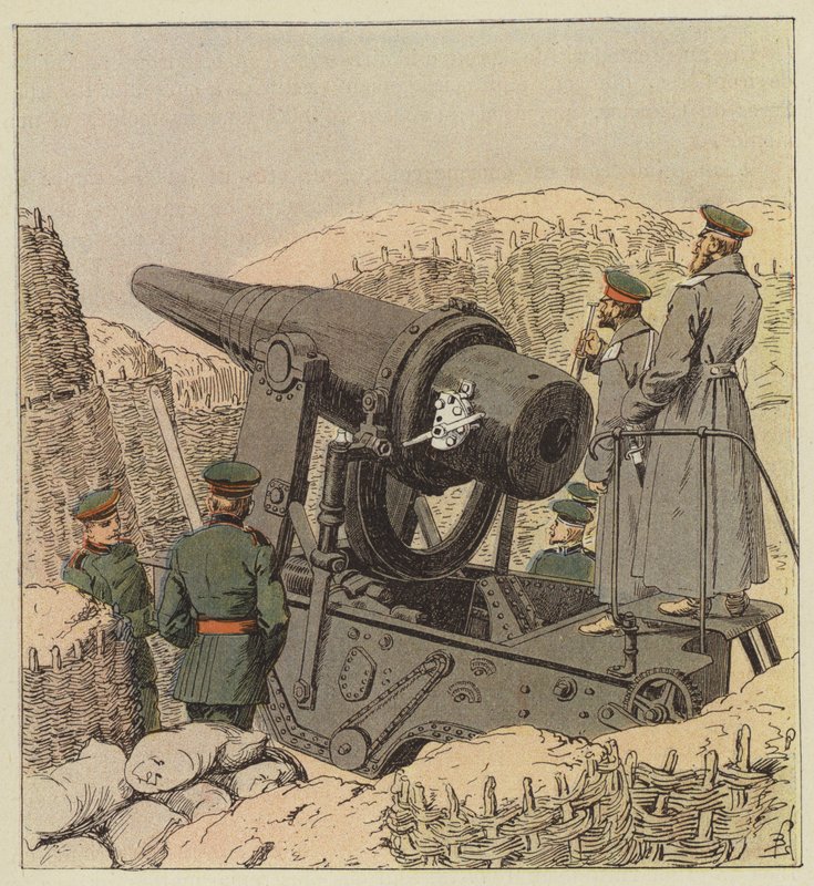 Ruské 9palcové dělo od after Louis Charles Bombled