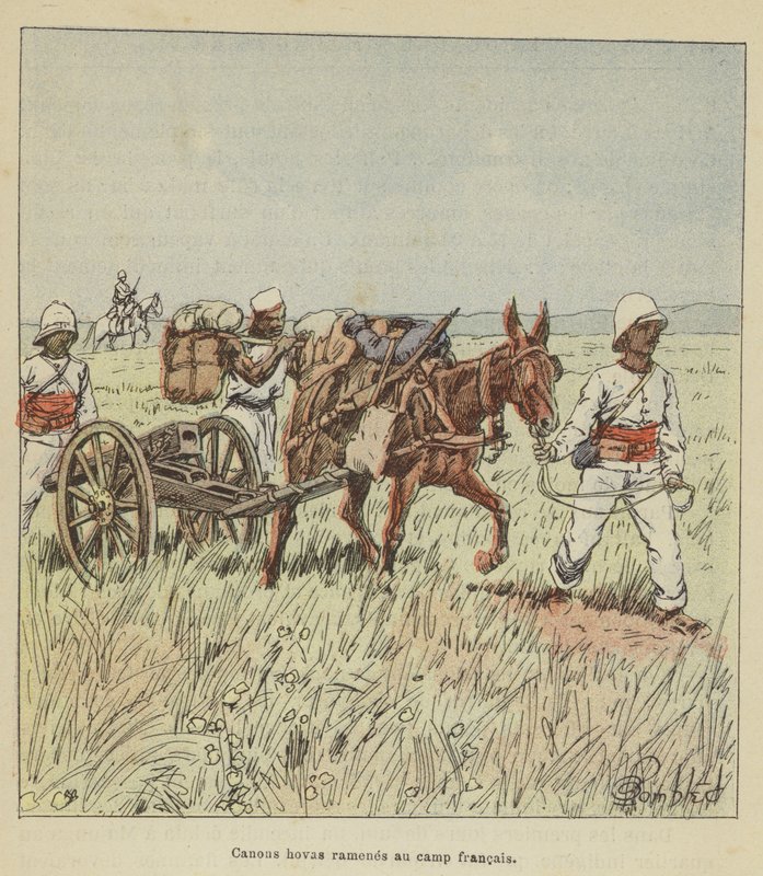 Děla Hova přivezena zpět do francouzského tábora od after Louis Charles Bombled