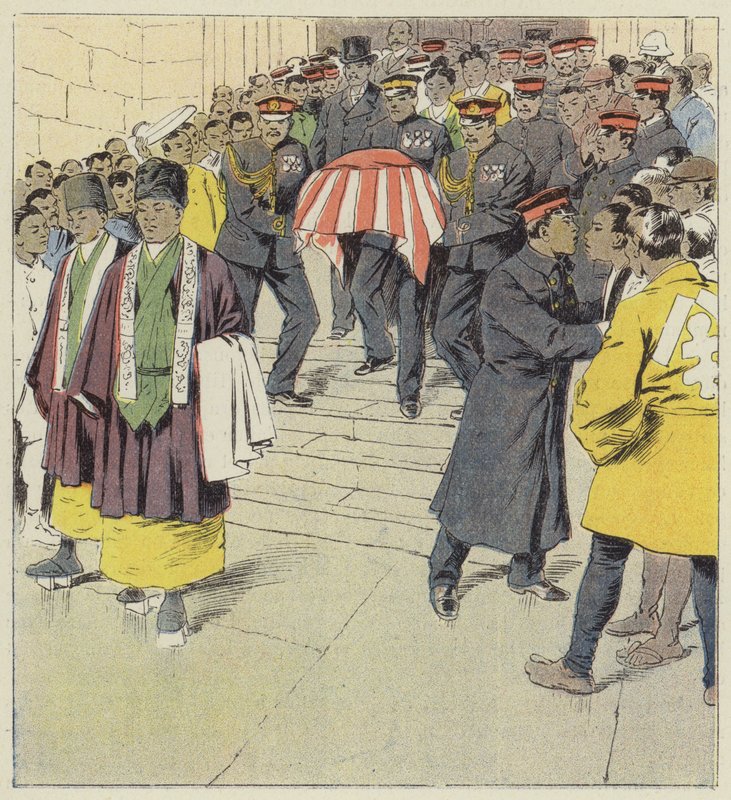 Vojenský náboženský obřad v Tokiu od after Louis Charles Bombled