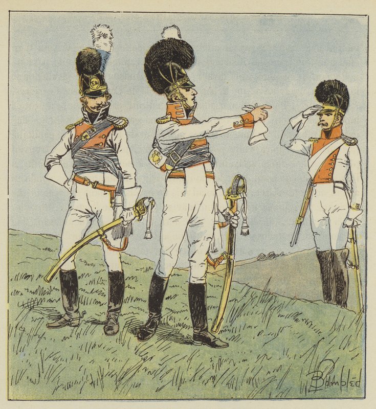 Plukovník lehkého koně, bavorský důstojník, plukovník dragounů od after Louis Charles Bombled
