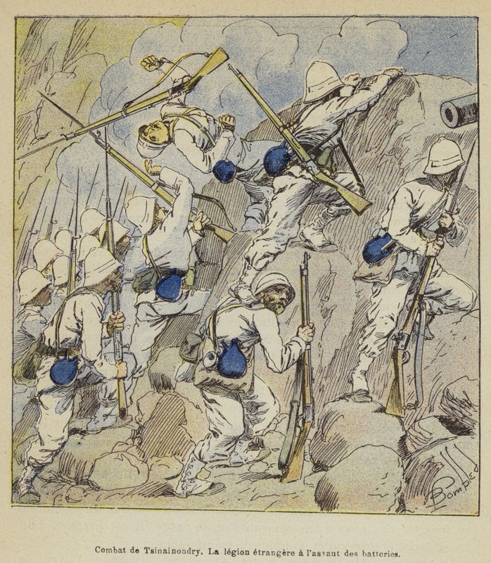 Bitva o Tsinainondry, Cizinecká legie zaútočila na baterie od after Louis Charles Bombled