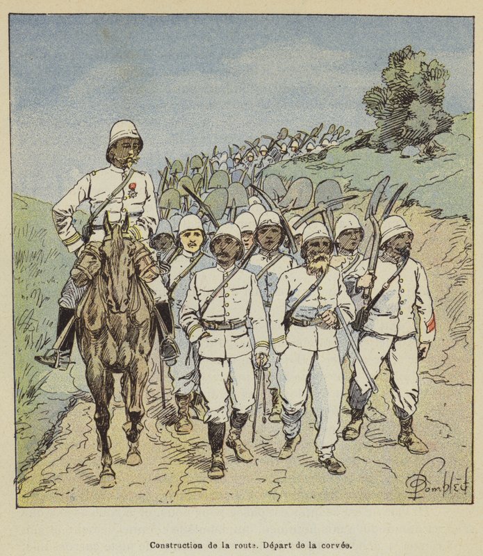 Stavba silnice, výjezd zátoky od after Louis Charles Bombled