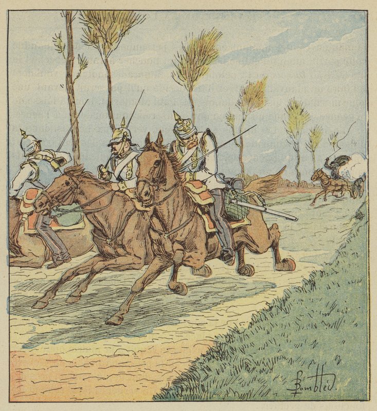 Pruští kyrysníci pronásledovaní ostřelovači od after Louis Charles Bombled