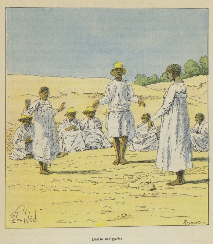 Madagaskarský tanec od after Louis Charles Bombled