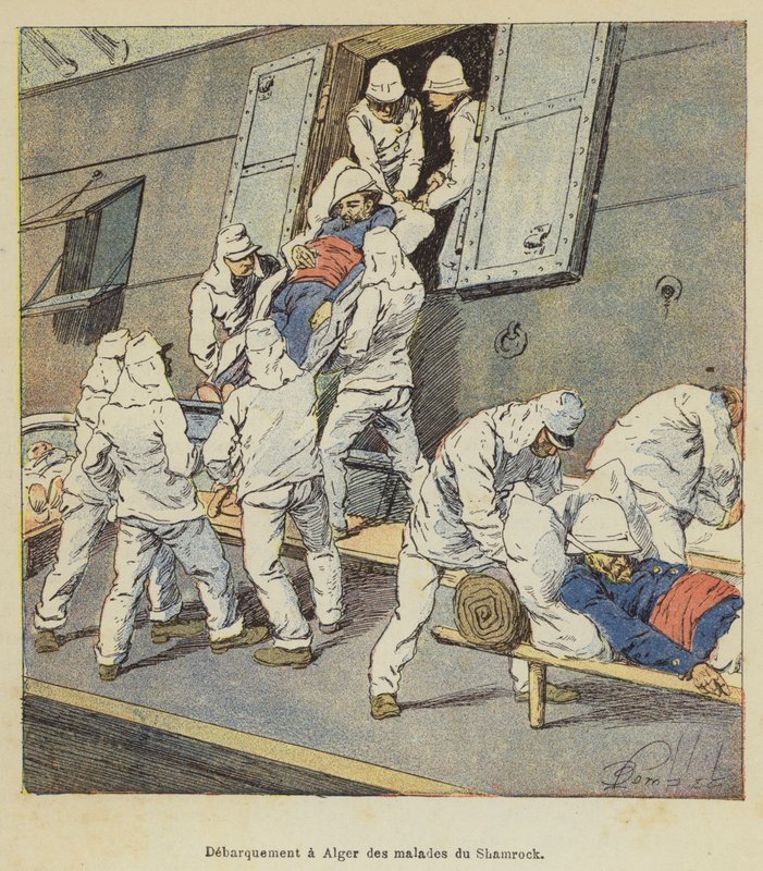 Vylodění pacientů z Shamrock v Alžíru od after Louis Charles Bombled