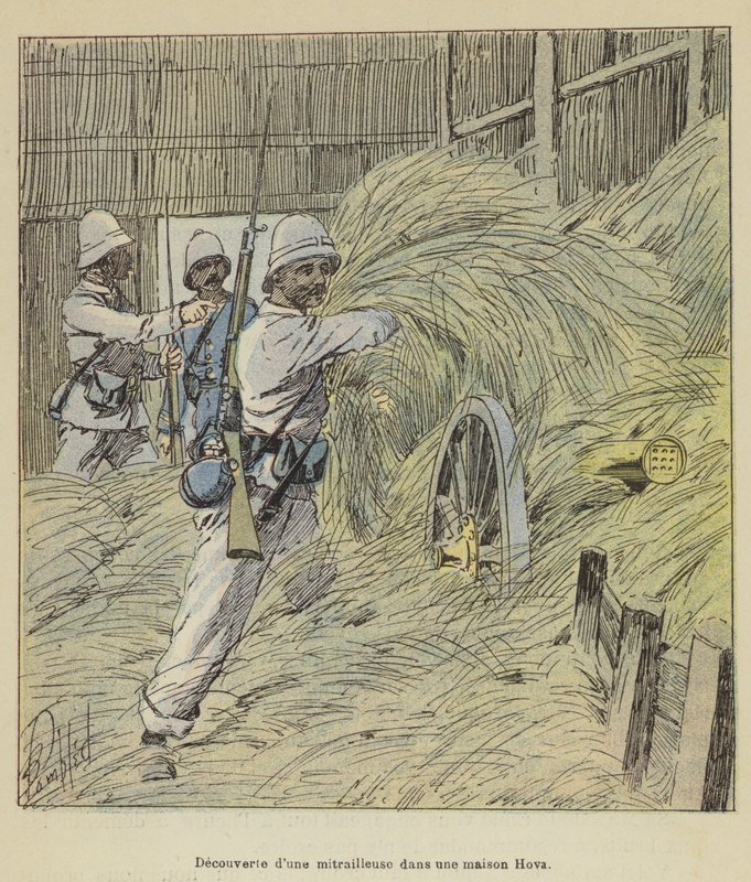 Nález kulometu v domě Hova od after Louis Charles Bombled