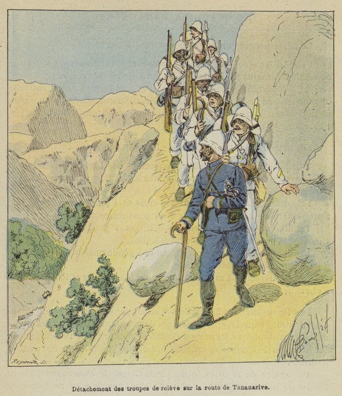 Oddělení pomocných jednotek na silnici Antananarivo od after Louis Charles Bombled