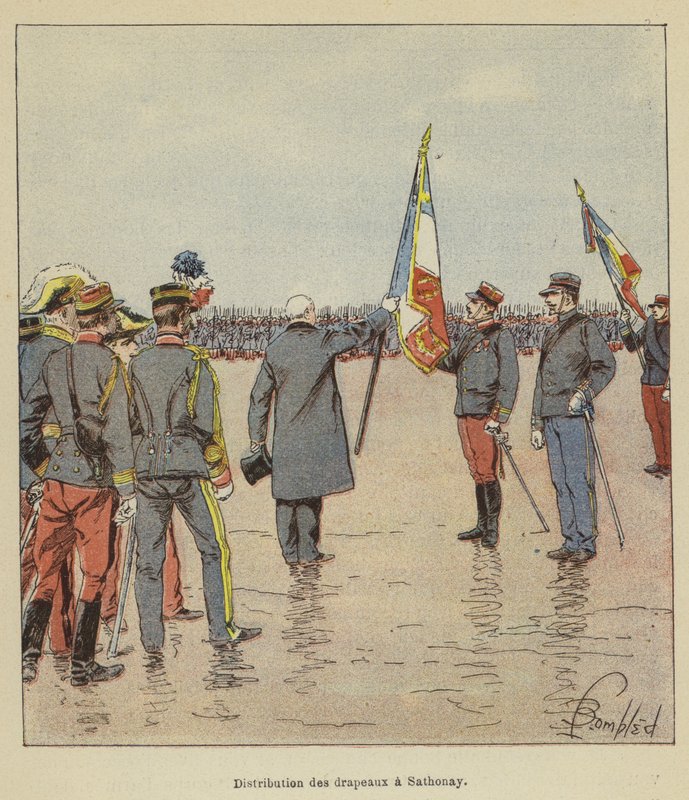 Rozložení vlajek v Sathonay od after Louis Charles Bombled