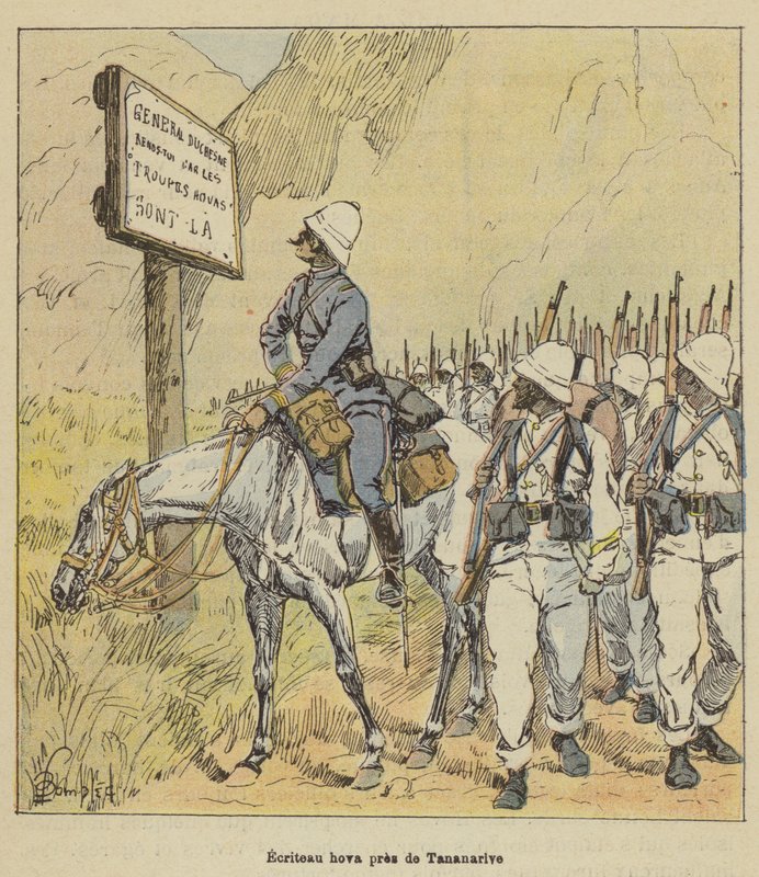 Hova znamení poblíž Antananarivo od after Louis Charles Bombled