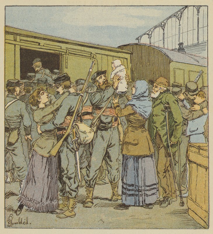 Nalodění franko-tireurů z Paříže od after Louis Charles Bombled