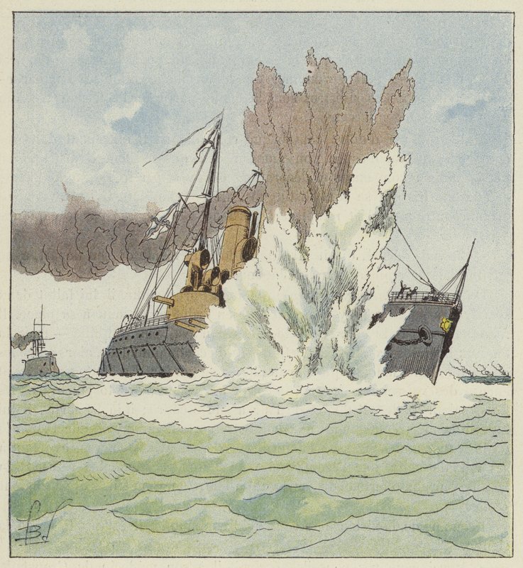 Výbuch v Petropavlovsku od after Louis Charles Bombled