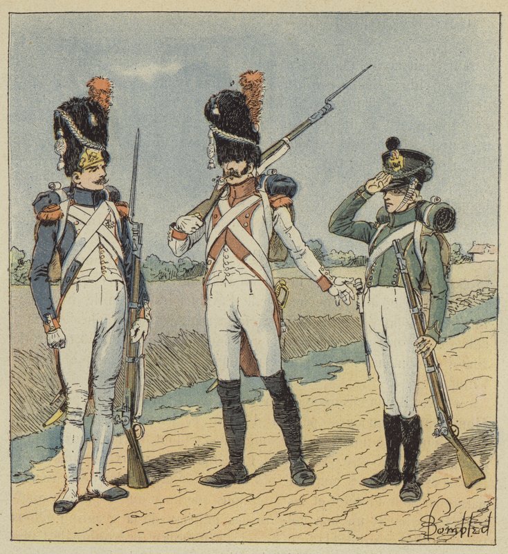 Císařská garda, Granátníci, 1. pluk, 2. pluk, oddělení od after Louis Charles Bombled