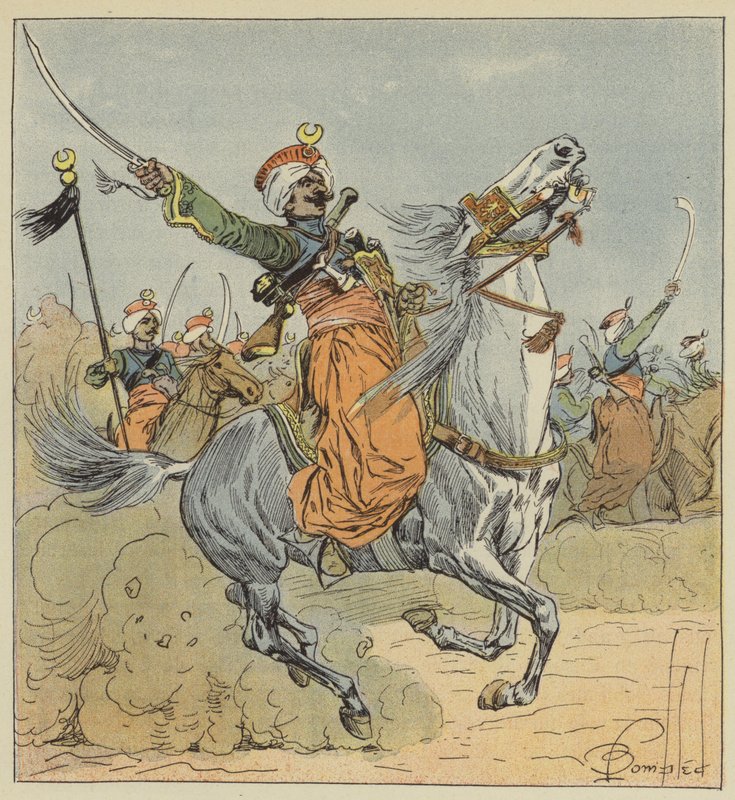 Císařská garda, Mameluck, eskadra připojená k regimentu chasseurs a cheval od after Louis Charles Bombled
