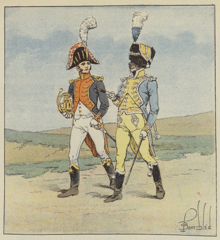 Garde imperiale, Hudebníci 1. a 2. pluku granátníků od after Louis Charles Bombled