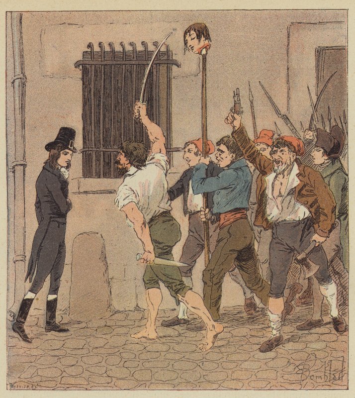 Potkala mě skupina odporných mužů kráčejících hlavou na konci štiky od after Louis Charles Bombled