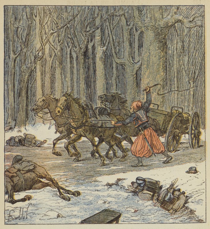 Mladý Zouave si přináší kus děla od after Louis Charles Bombled