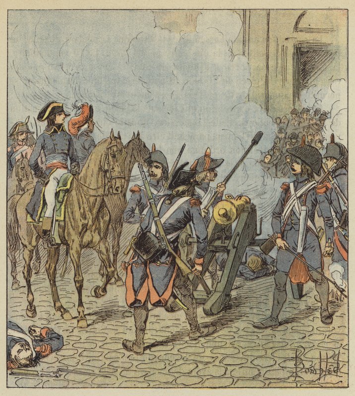 Den 13 Vendemiaire, Bonaparte zasáhl úseky Saint-Roch od after Louis Charles Bombled