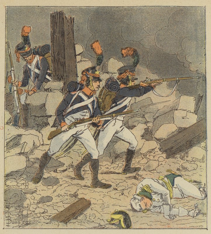 Císař poslal do Aspernu bojovníky své gardy od after Louis Charles Bombled