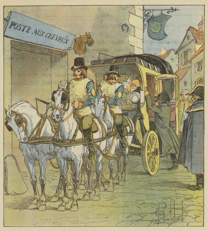 Císař nasedá do auta Marie-Louise od after Louis Charles Bombled