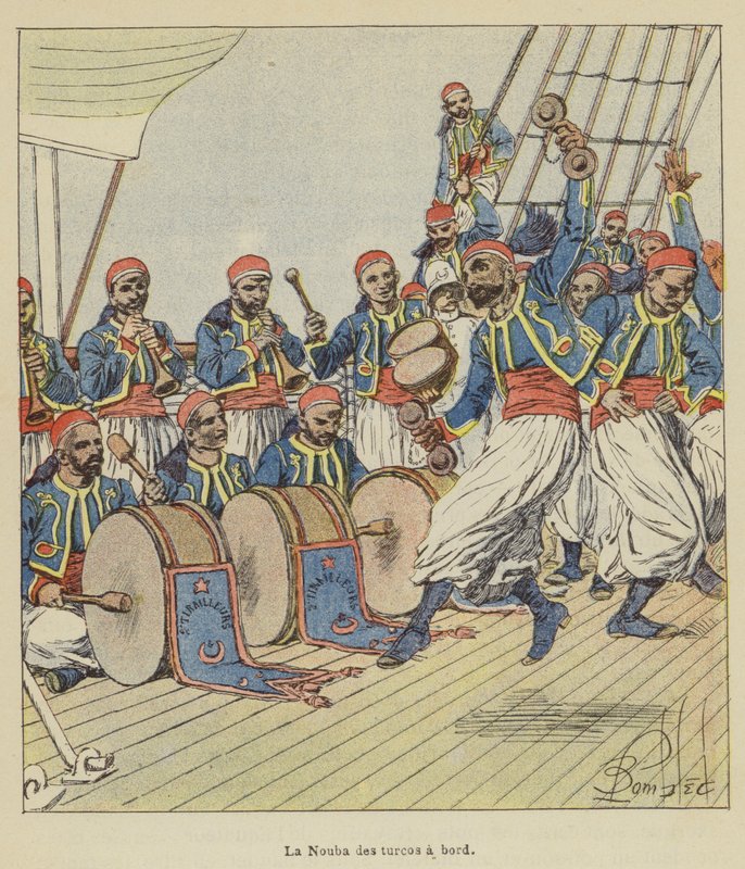 La Nouba des turcos na palubě od after Louis Charles Bombled