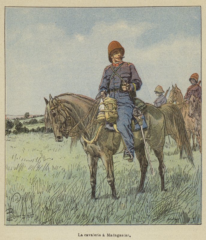 Kavalérie na Madagaskaru od after Louis Charles Bombled