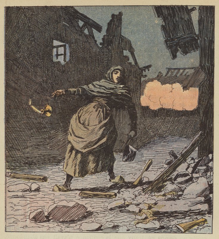 Vdova Perrochon umírá ve Fretevalu od after Louis Charles Bombled