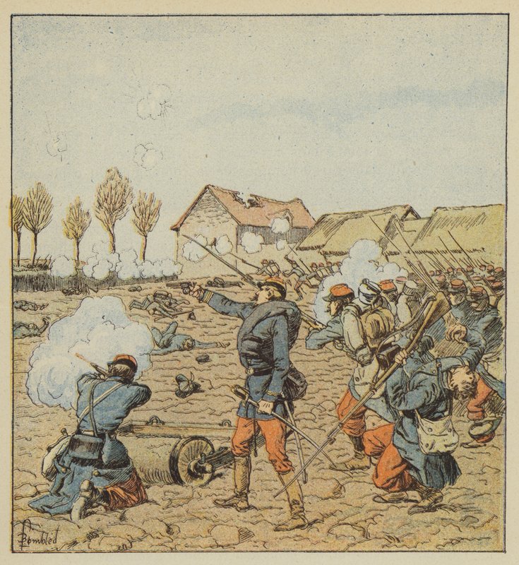 Lassaut z farmy Cleomont od after Louis Charles Bombled