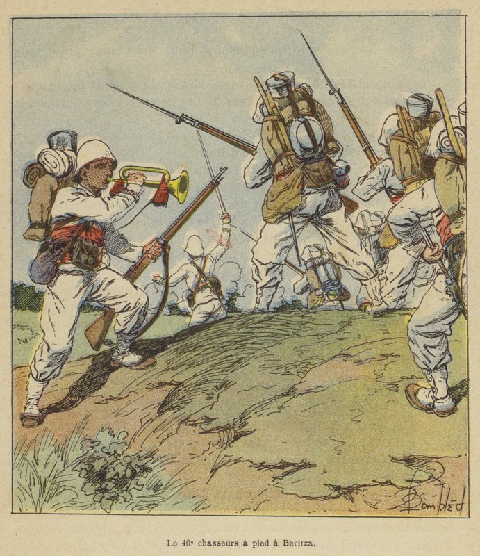40. lovci pěšky v Beritze od after Louis Charles Bombled
